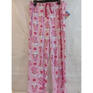 Care Bears Pink Cheer Bear Rainbow Cloud Pajama Pants Sleepwear  L New